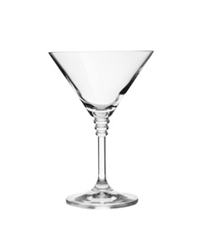 Photo of Clean empty martini glass on white background