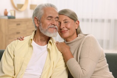 Portrait of affectionate senior couple at home