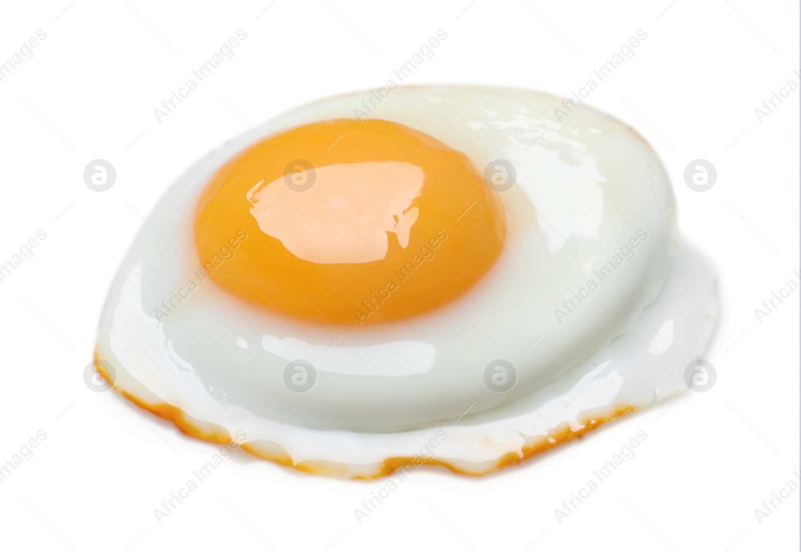 Photo of Delicious fried egg with yolk isolated on white