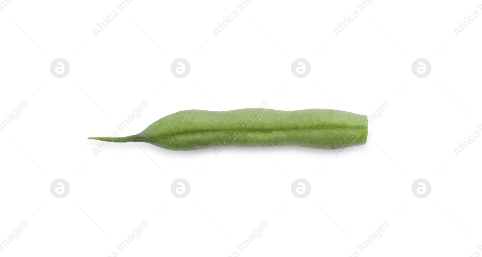 Photo of Piece of delicious fresh green bean isolated on white