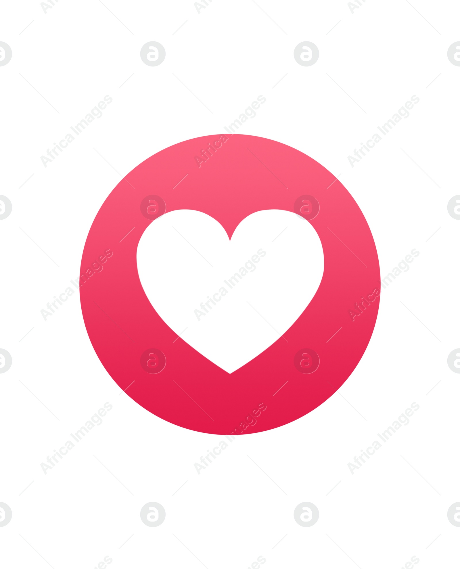 Illustration of MYKOLAIV, UKRAINE - SEPTEMBER 19, 2021: Heart sign isolated on white. Facebook like button