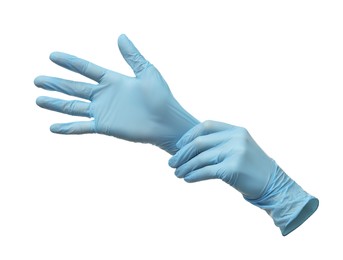 Image of Pair of medical gloves isolated on white