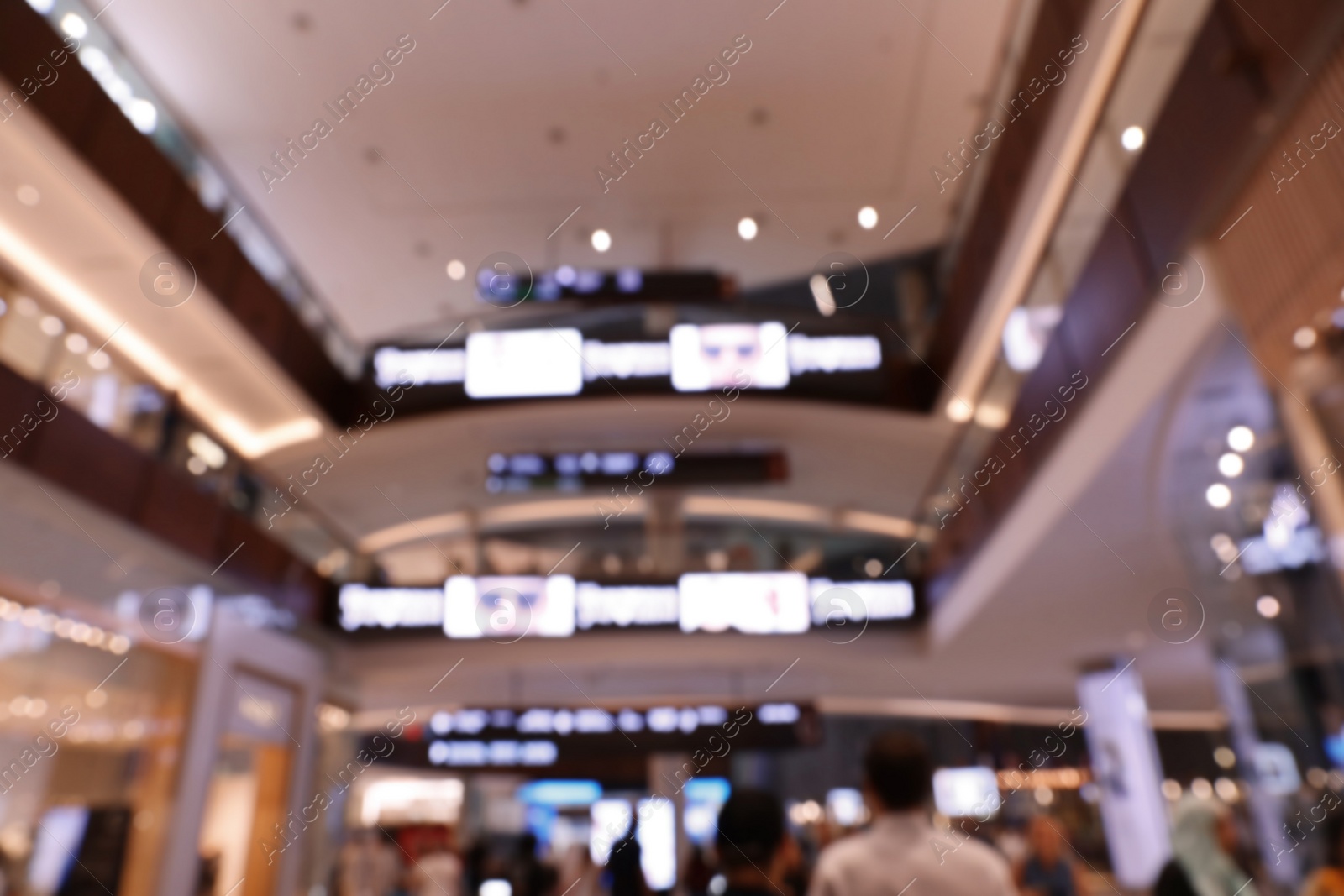 Photo of DUBAI, UNITED ARAB EMIRATES - NOVEMBER 04, 2018: Interior of luxury shopping mall, blurred view