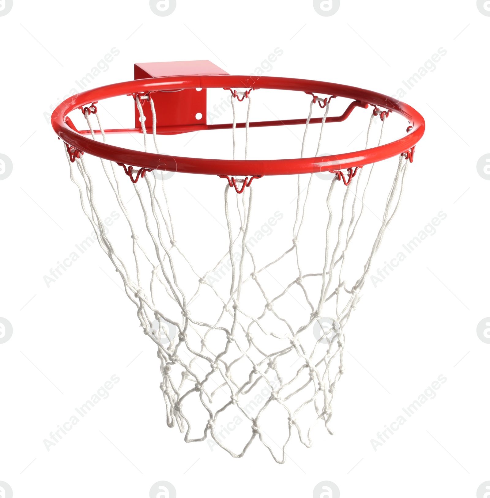 Photo of Basketball hoop with net isolated on white