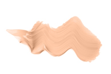 Photo of Liquid foundation on white background. Professional makeup products