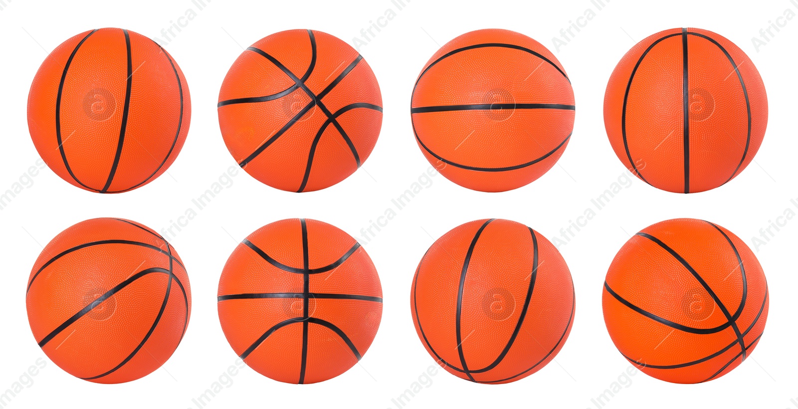 Image of Basketball ball isolated on white, different sides