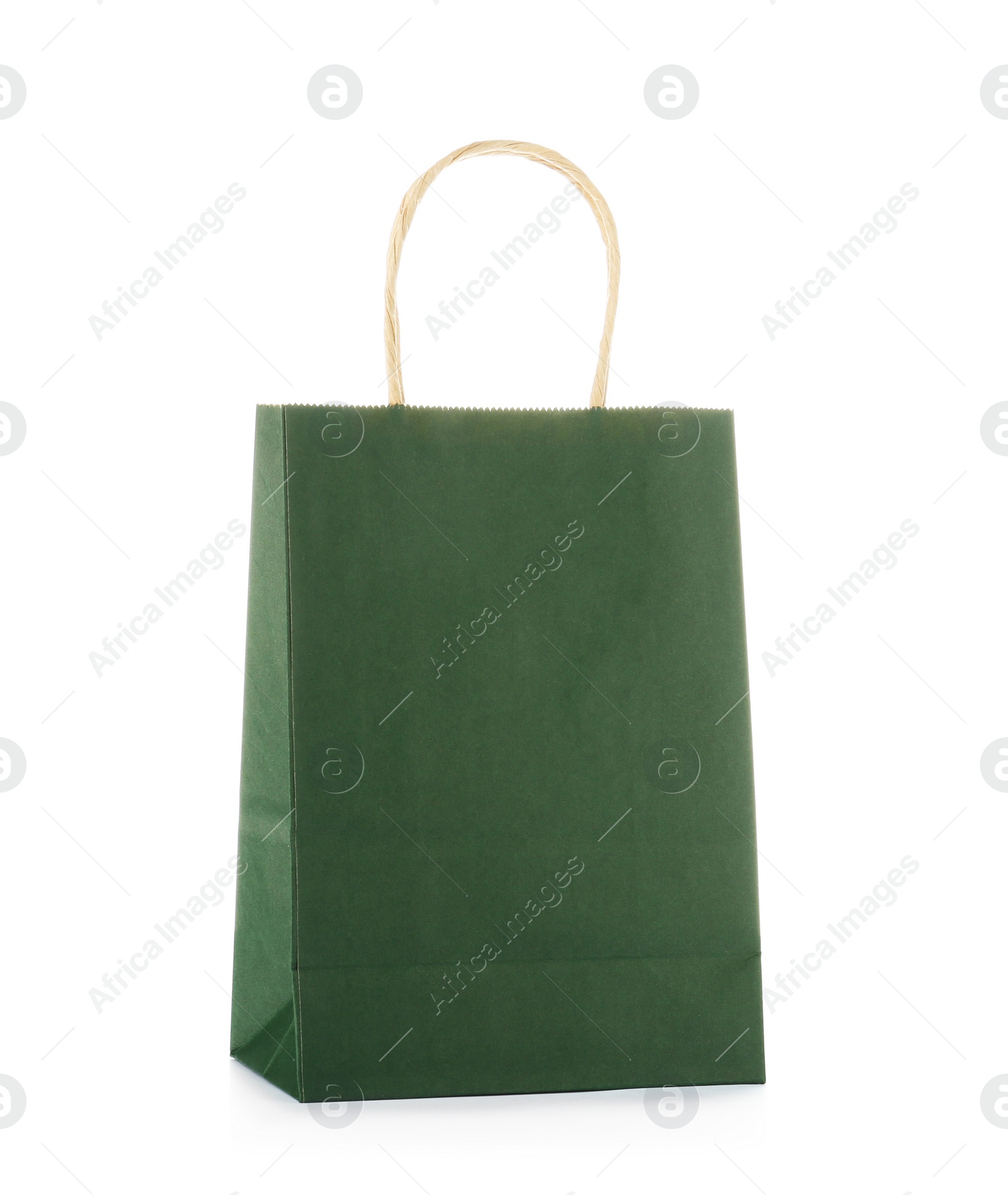 Photo of Mockup of paper shopping bag on white background