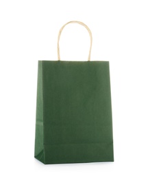 Photo of Mockup of paper shopping bag on white background