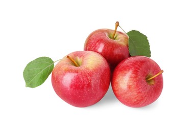 Fresh ripe red apples isolated on white