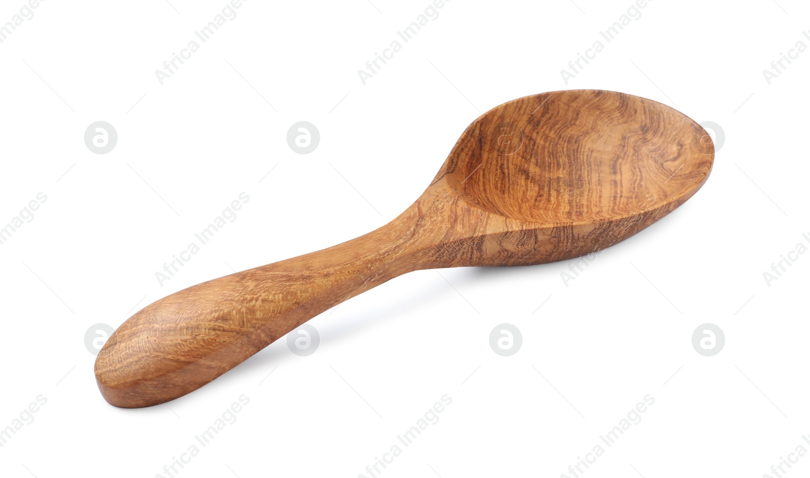 Photo of New handmade wooden spoon isolated on white