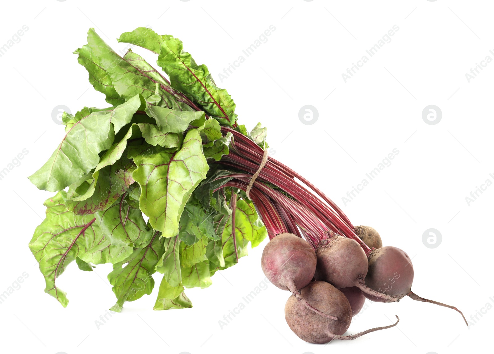 Photo of Raw ripe beets with leaves isolated on white