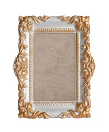 Beautiful empty vintage frame isolated on white