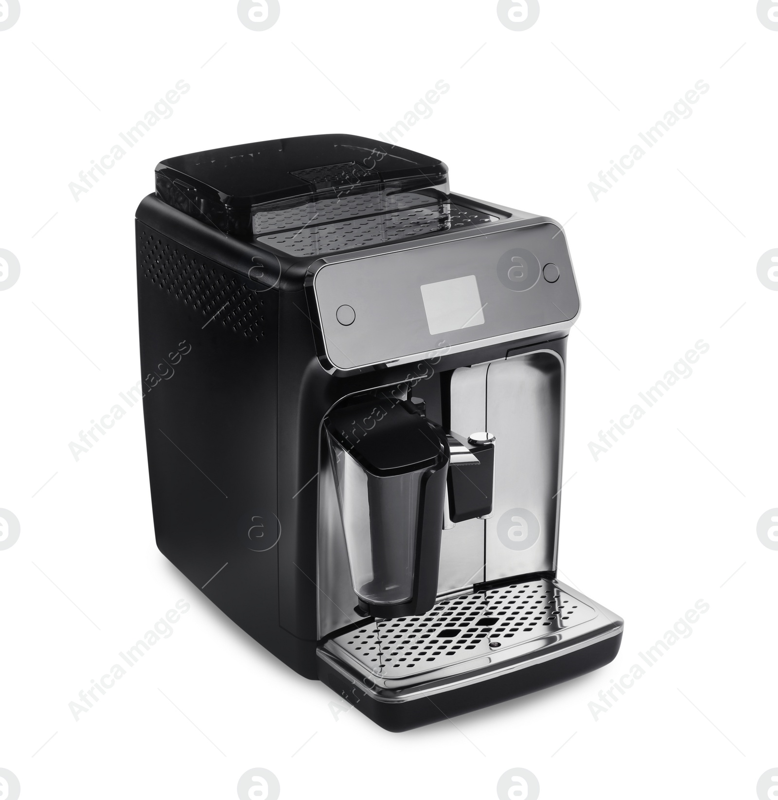 Photo of Modern electric coffee machine isolated on white
