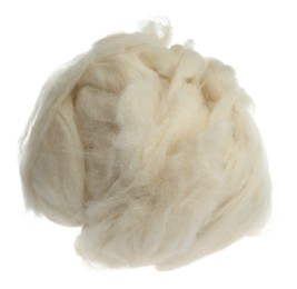 Photo of Heap of soft wool isolated on white