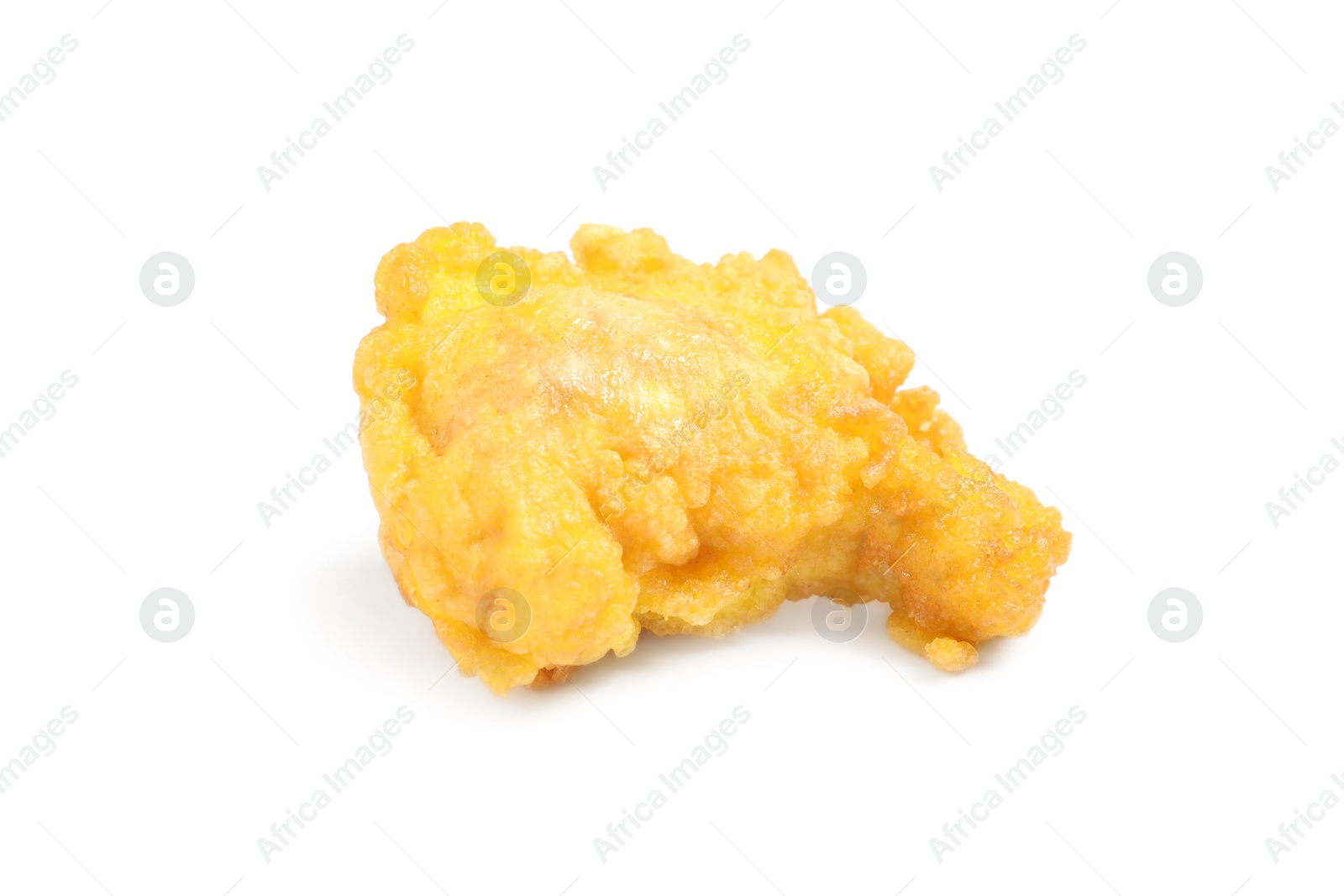 Photo of Tasty deep fried chicken piece isolated on white