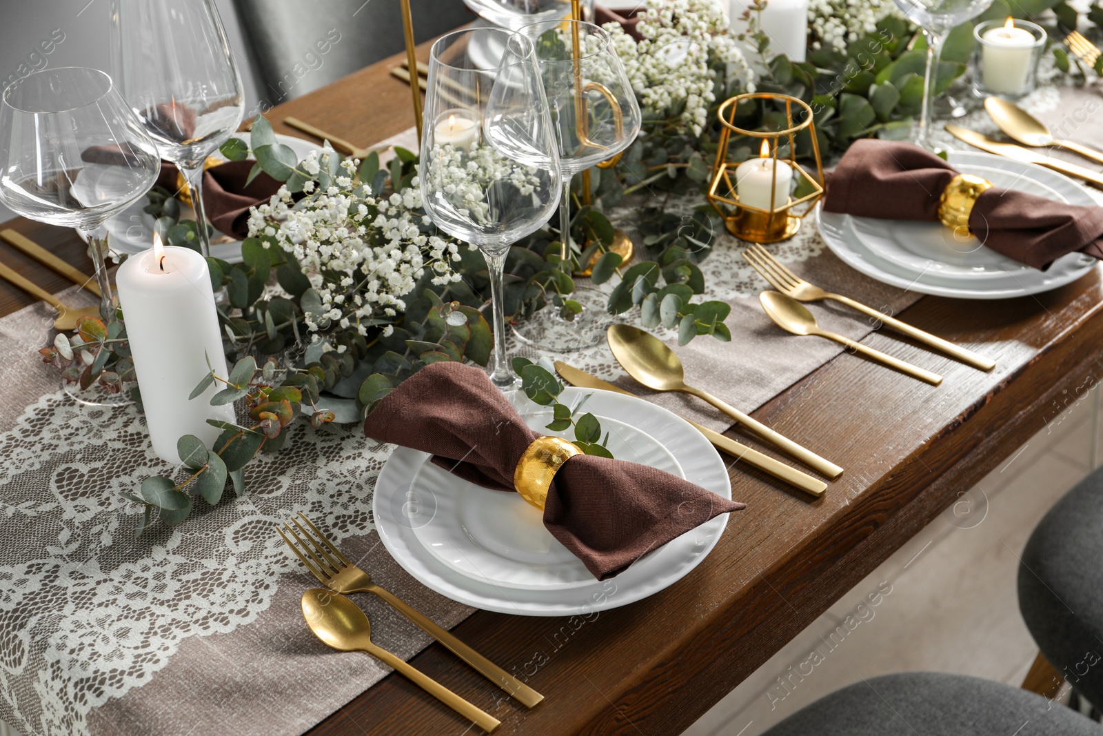 Photo of Stylish elegant table setting for festive dinner