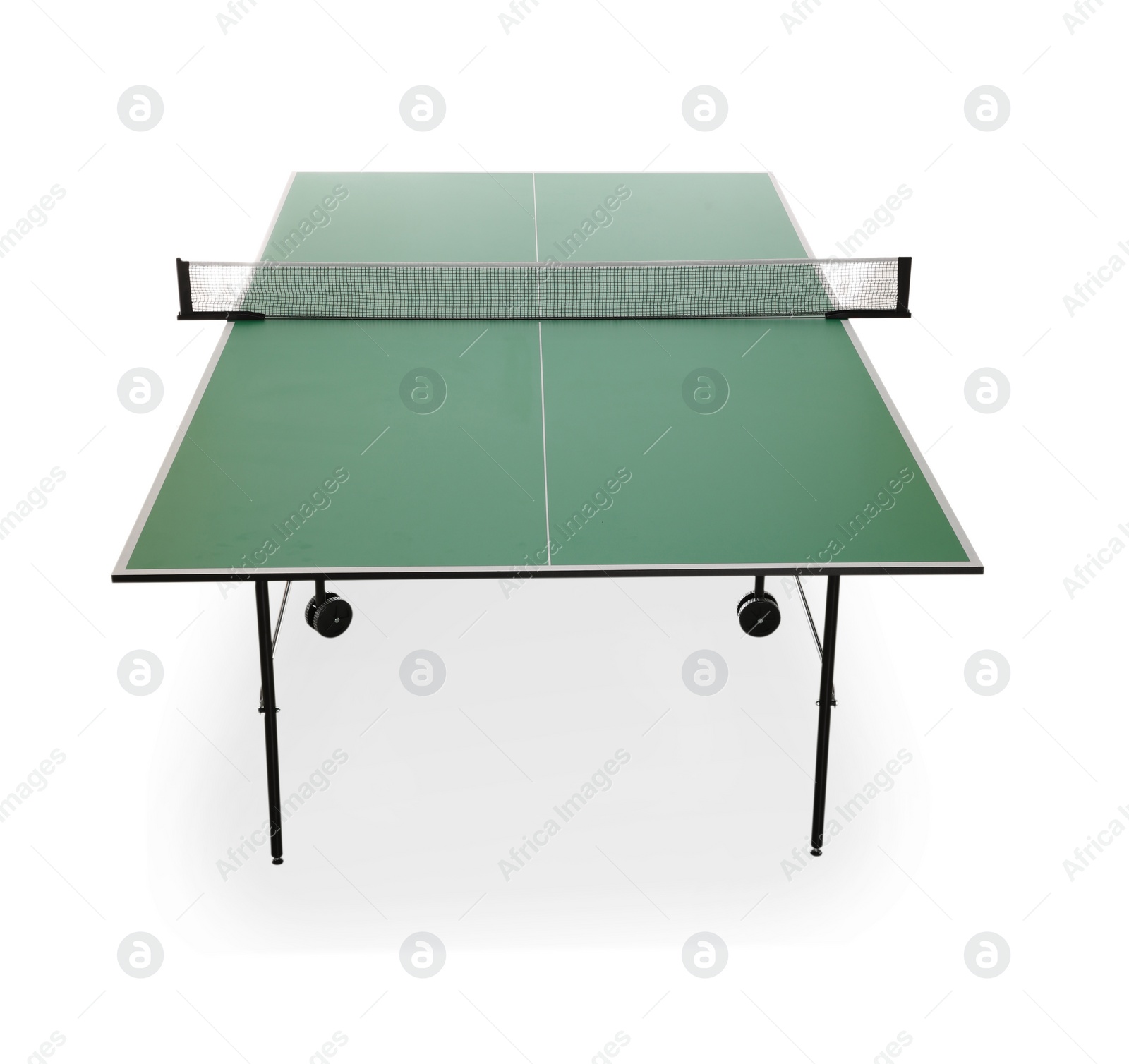 Photo of Green ping pong table isolated on white