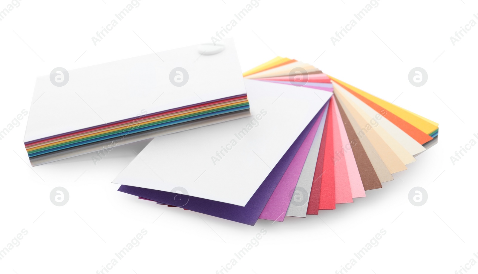 Photo of Color palettes isolated on white. Professional samples