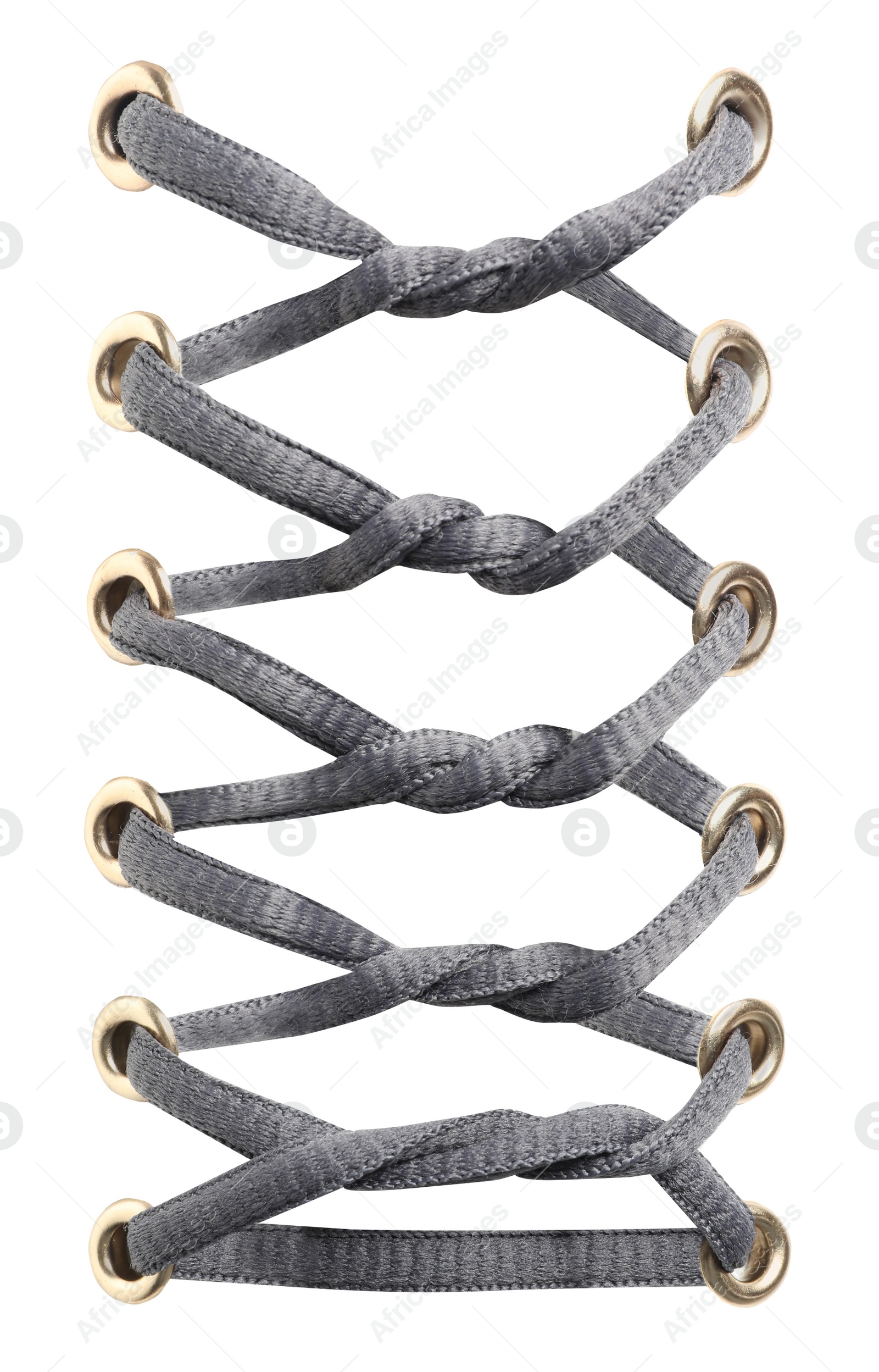 Image of Grey shoe laces isolated on white 