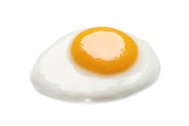 Photo of Tasty fried chicken egg isolated on white