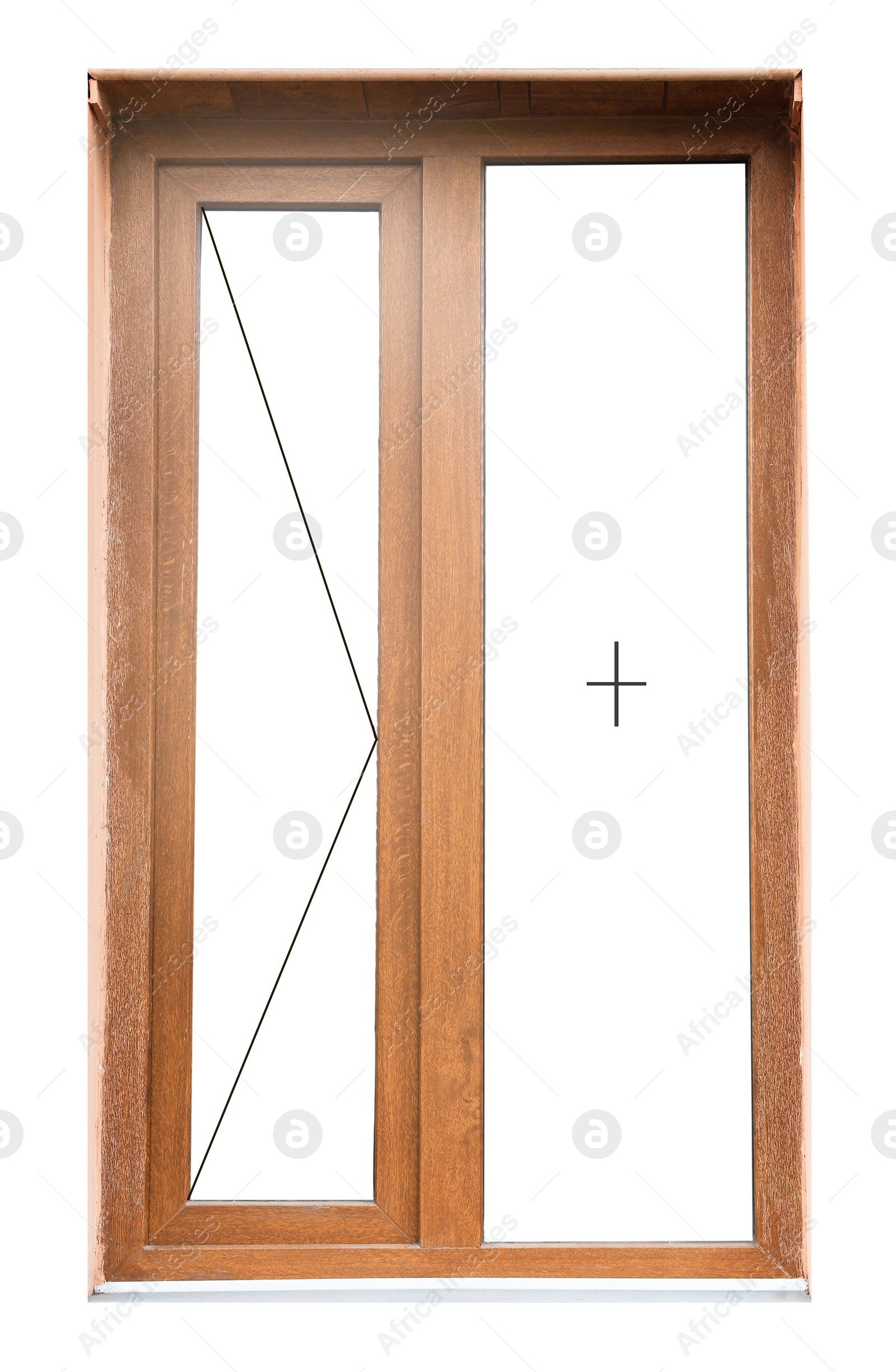Image of Modern window with opening type lines on white background
