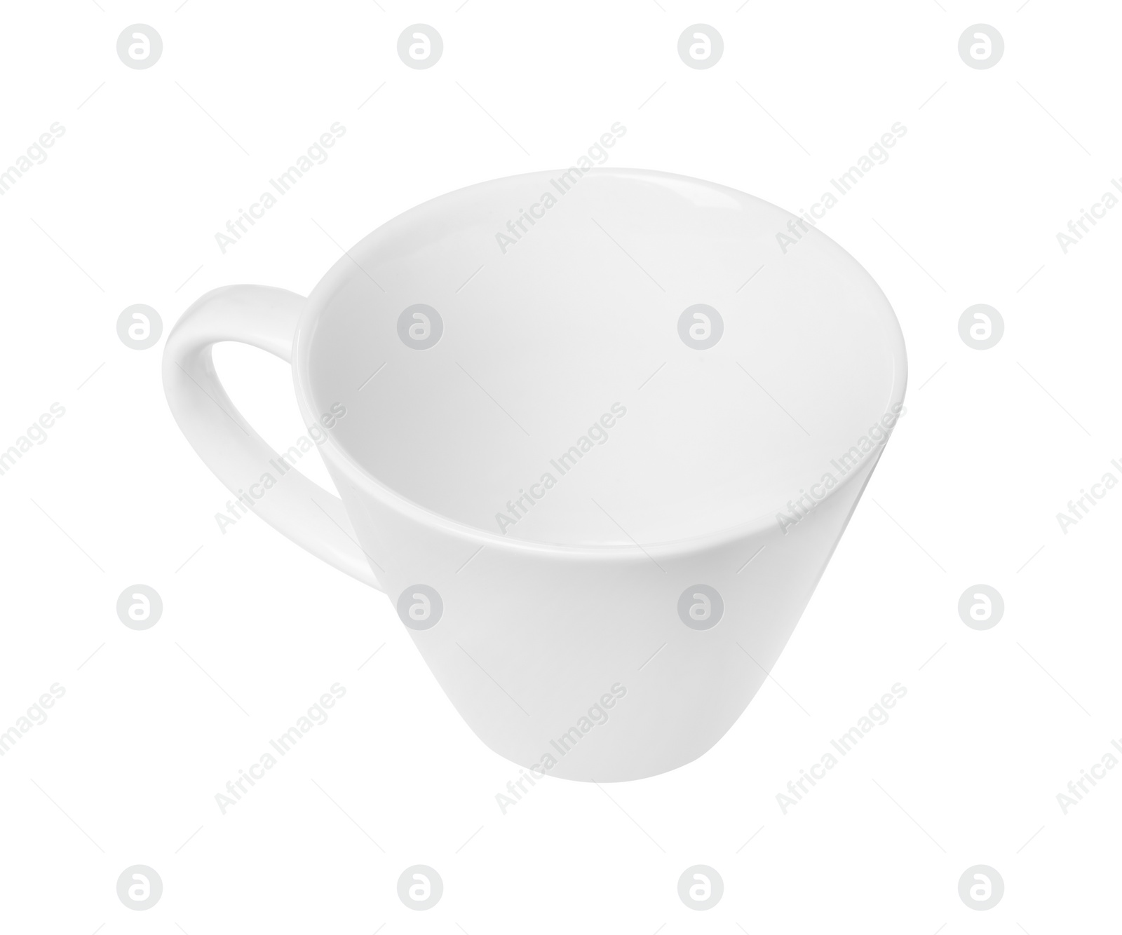 Photo of Ceramic cup isolated on white. Cooking utensil