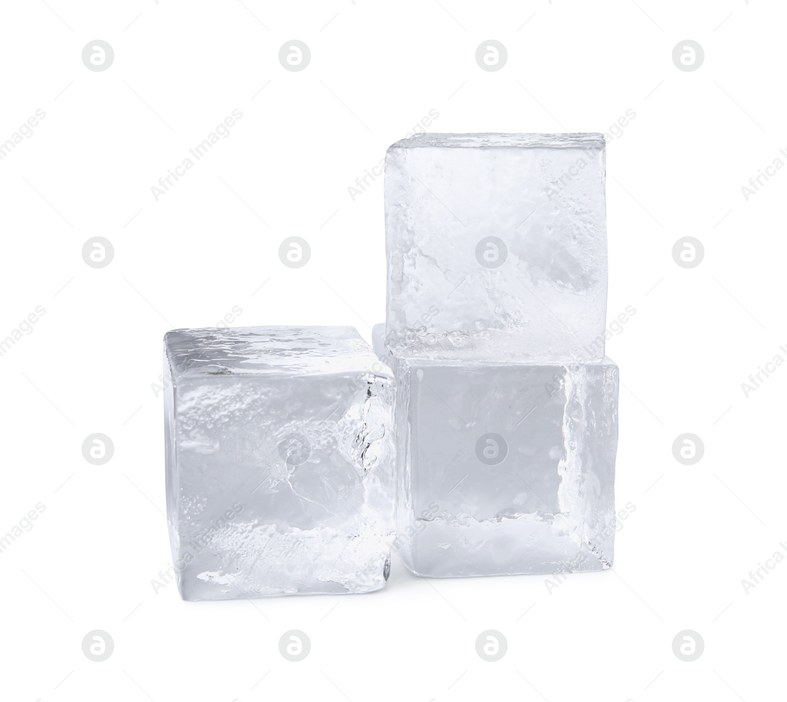 Photo of Crystal clear ice cubes isolated on white