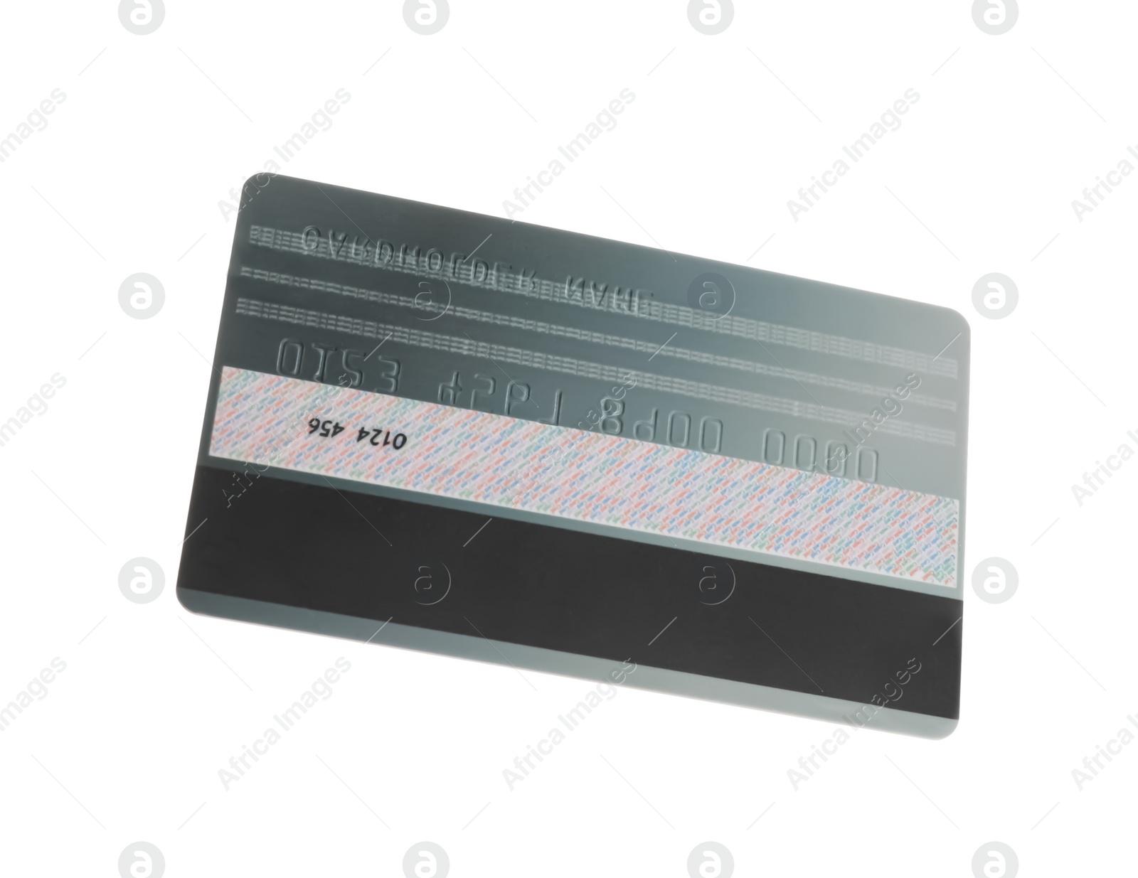 Photo of Grey plastic credit card isolated on white