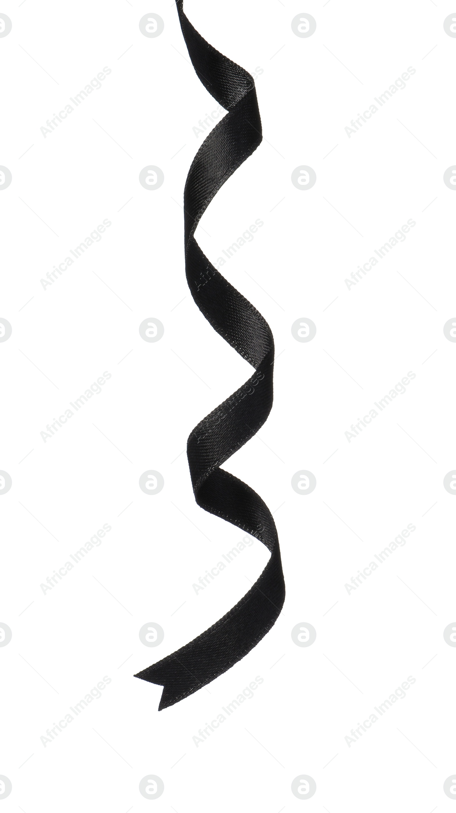 Photo of Beautiful elegant black ribbon isolated on white