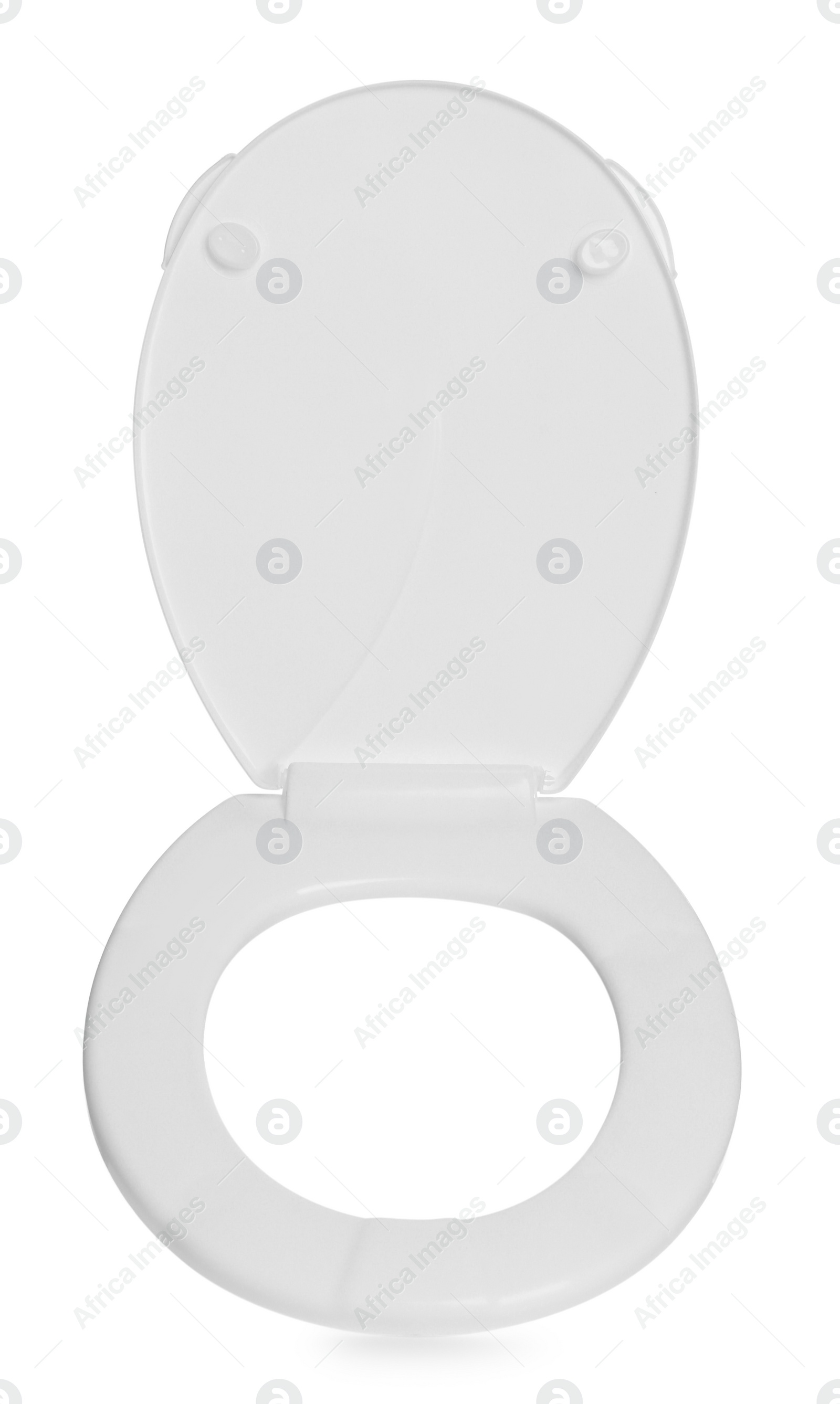 Photo of New plastic toilet seat isolated on white