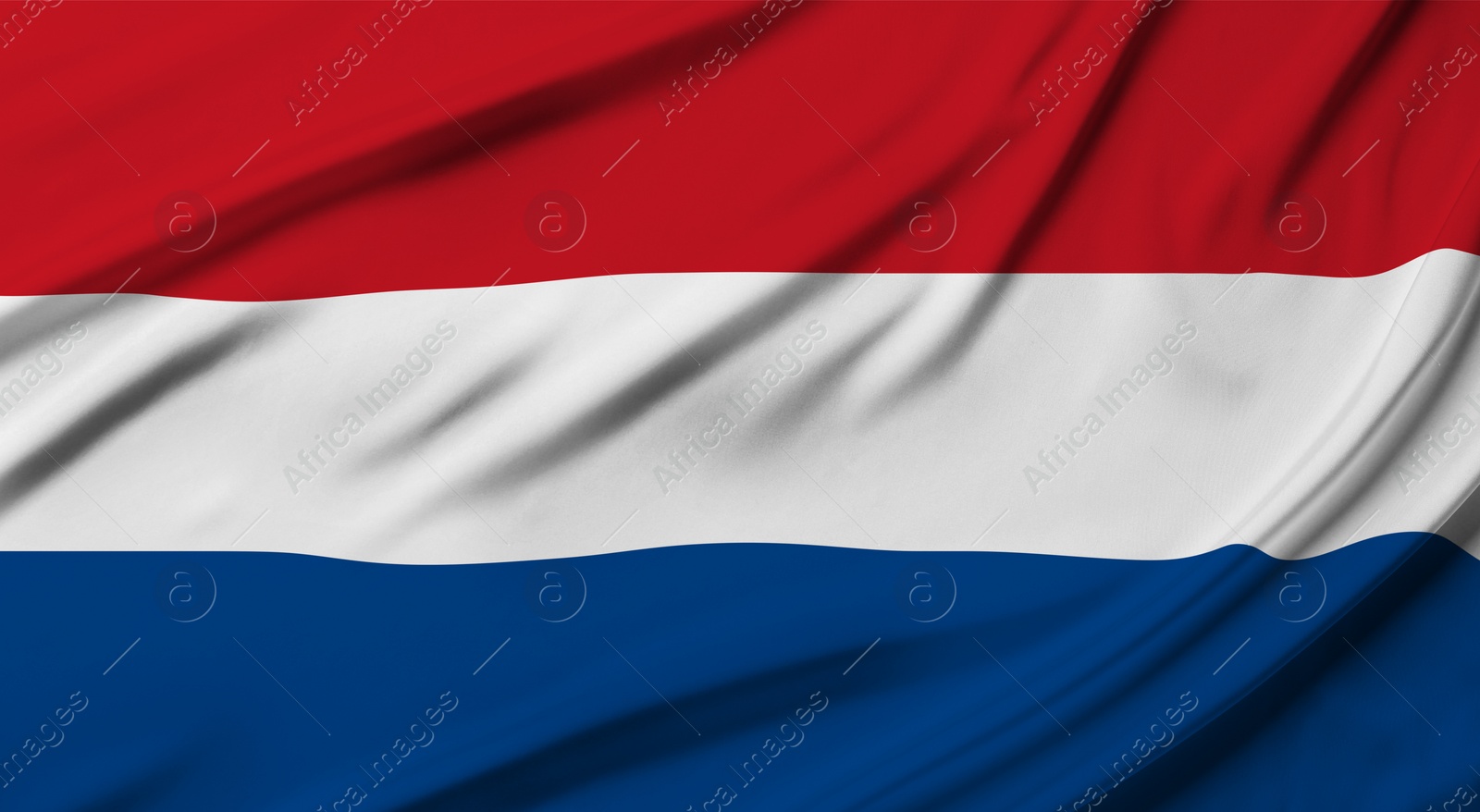 Image of Tricolor flag of Netherlands. National country symbol