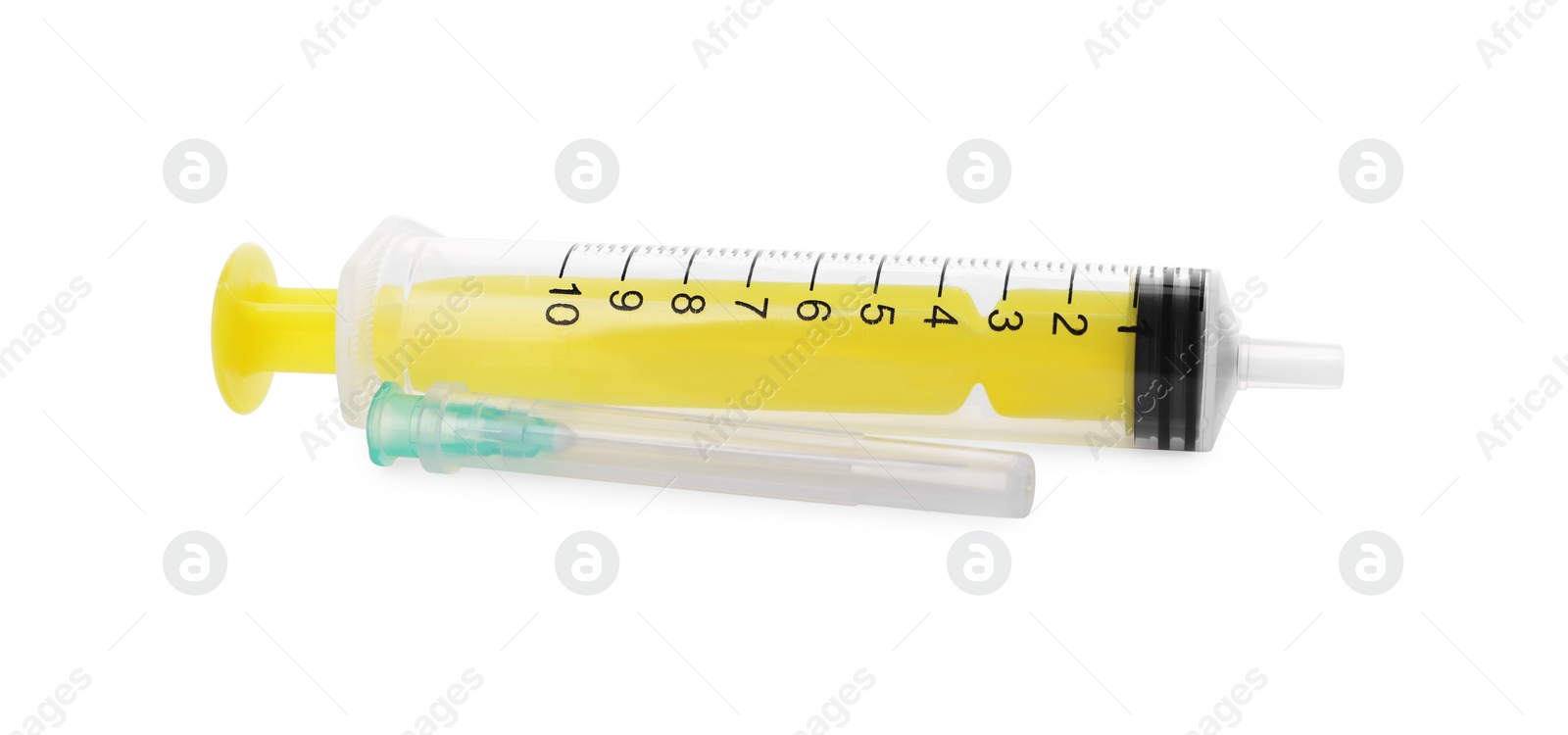 Photo of New medical syringe with needle isolated on white