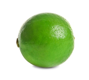 Photo of Fresh ripe green lime on white background