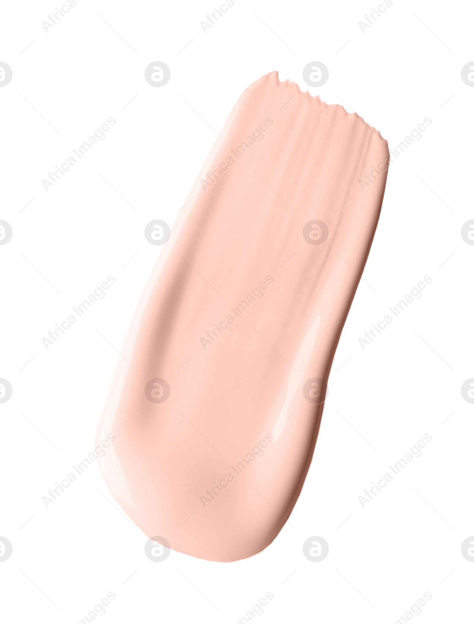 Photo of Stroke of pink color correcting concealer isolated on white