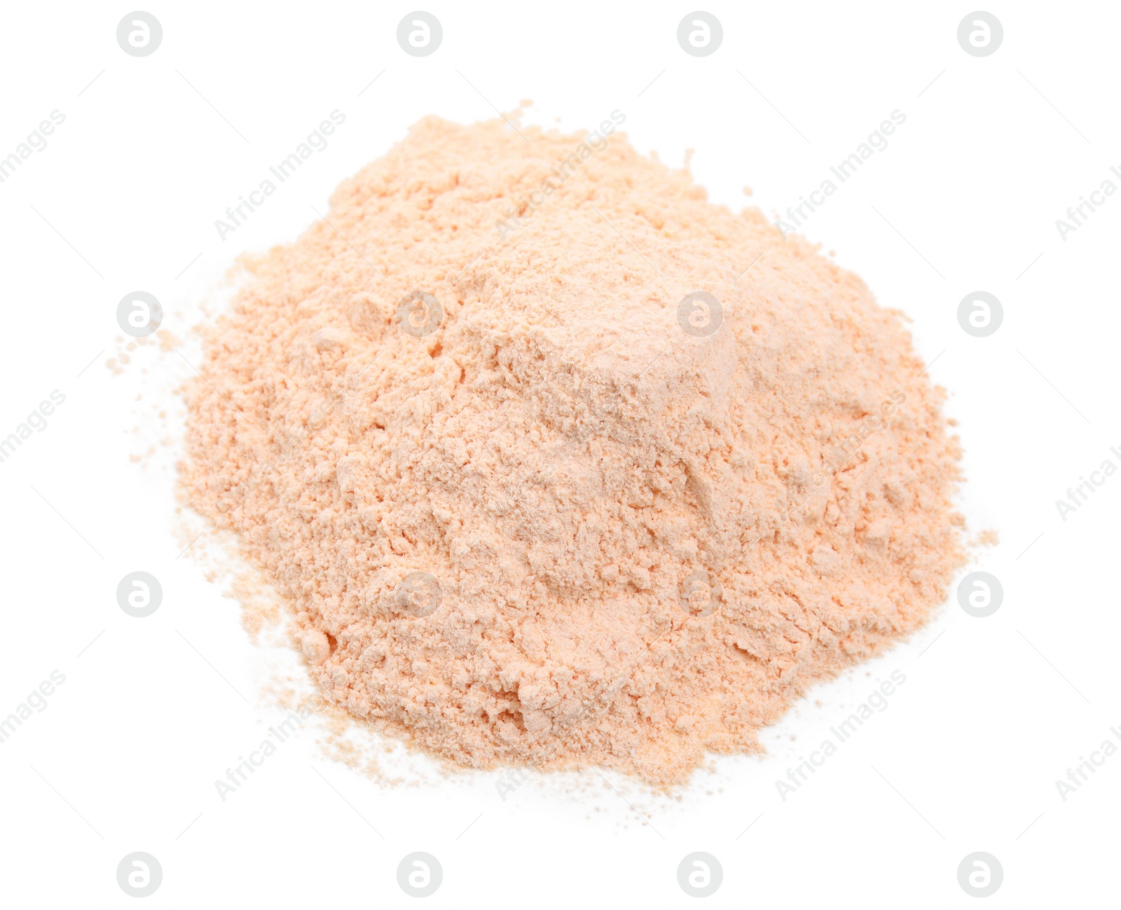 Photo of Pile of lentil flour on white background