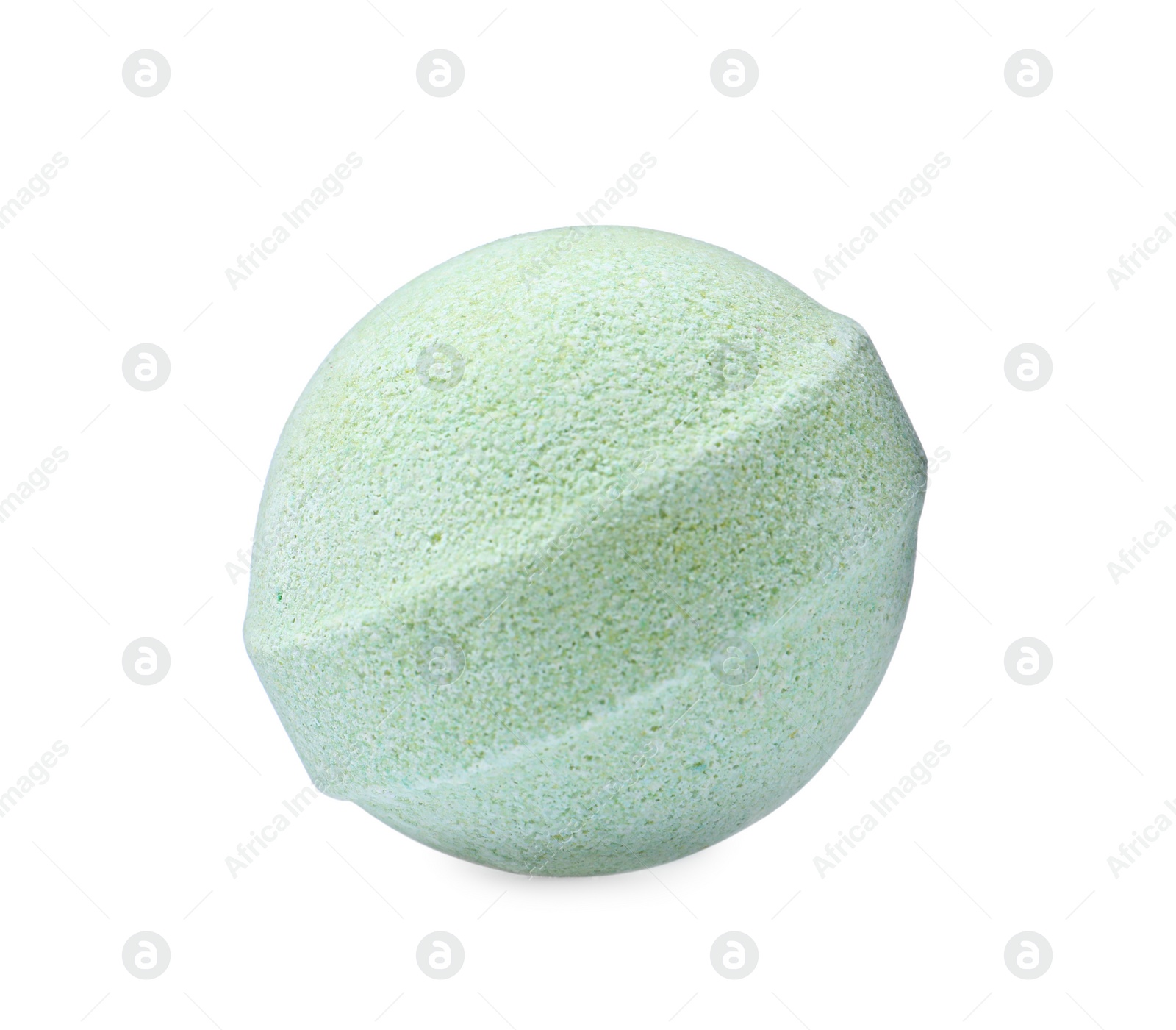 Photo of One light green bath bomb isolated on white