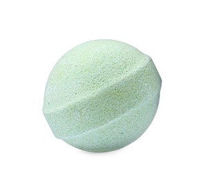 Photo of One light green bath bomb isolated on white