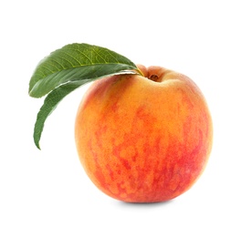 Fresh sweet peach on white background