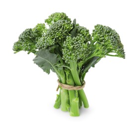 Fresh raw broccolini isolated on white. Healthy food