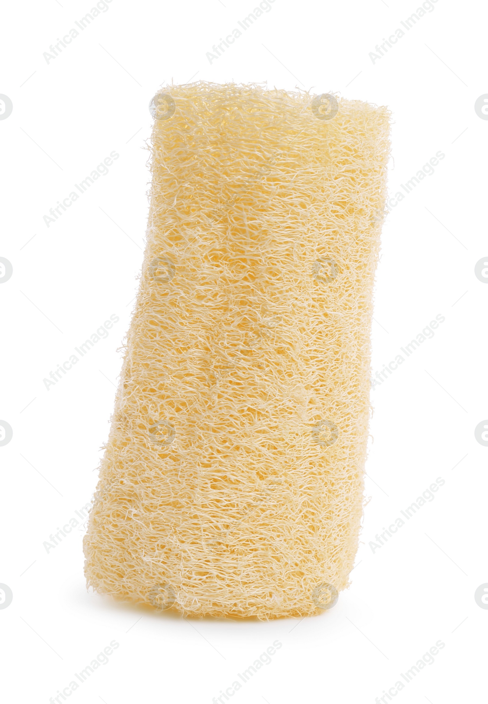 Photo of Loofah sponge isolated on white. Personal hygiene product