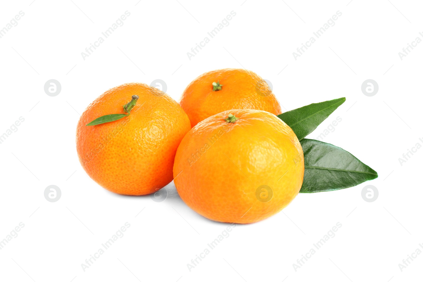 Photo of Fresh ripe juicy tangerines isolated on white