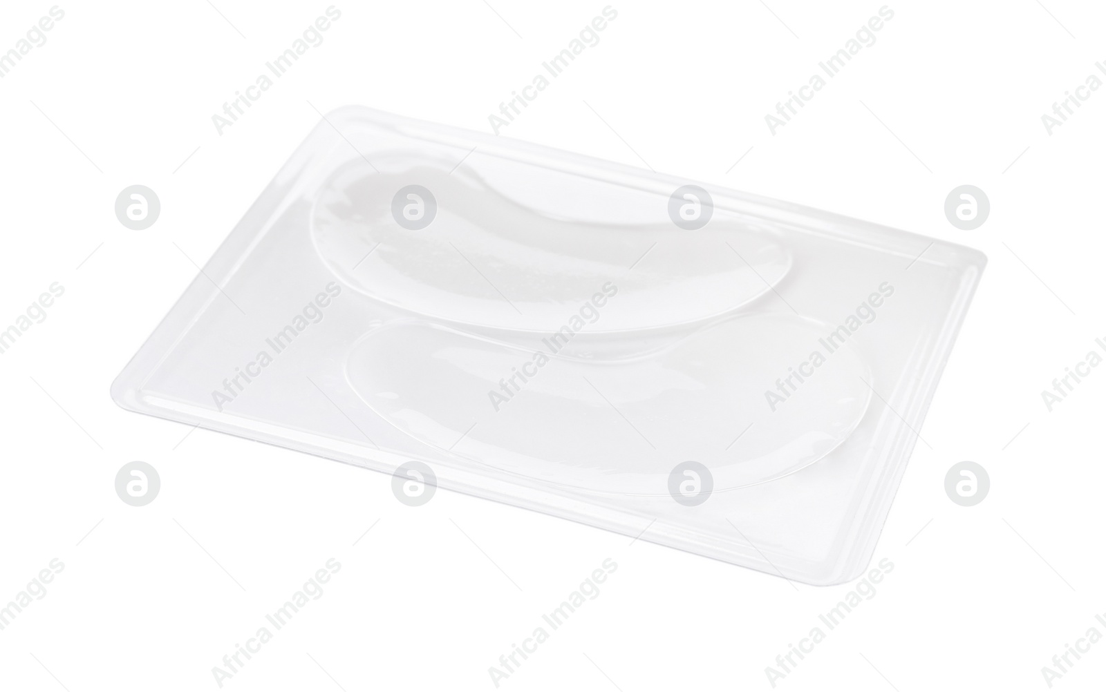 Photo of Package with under eye patches isolated on white. Cosmetic product