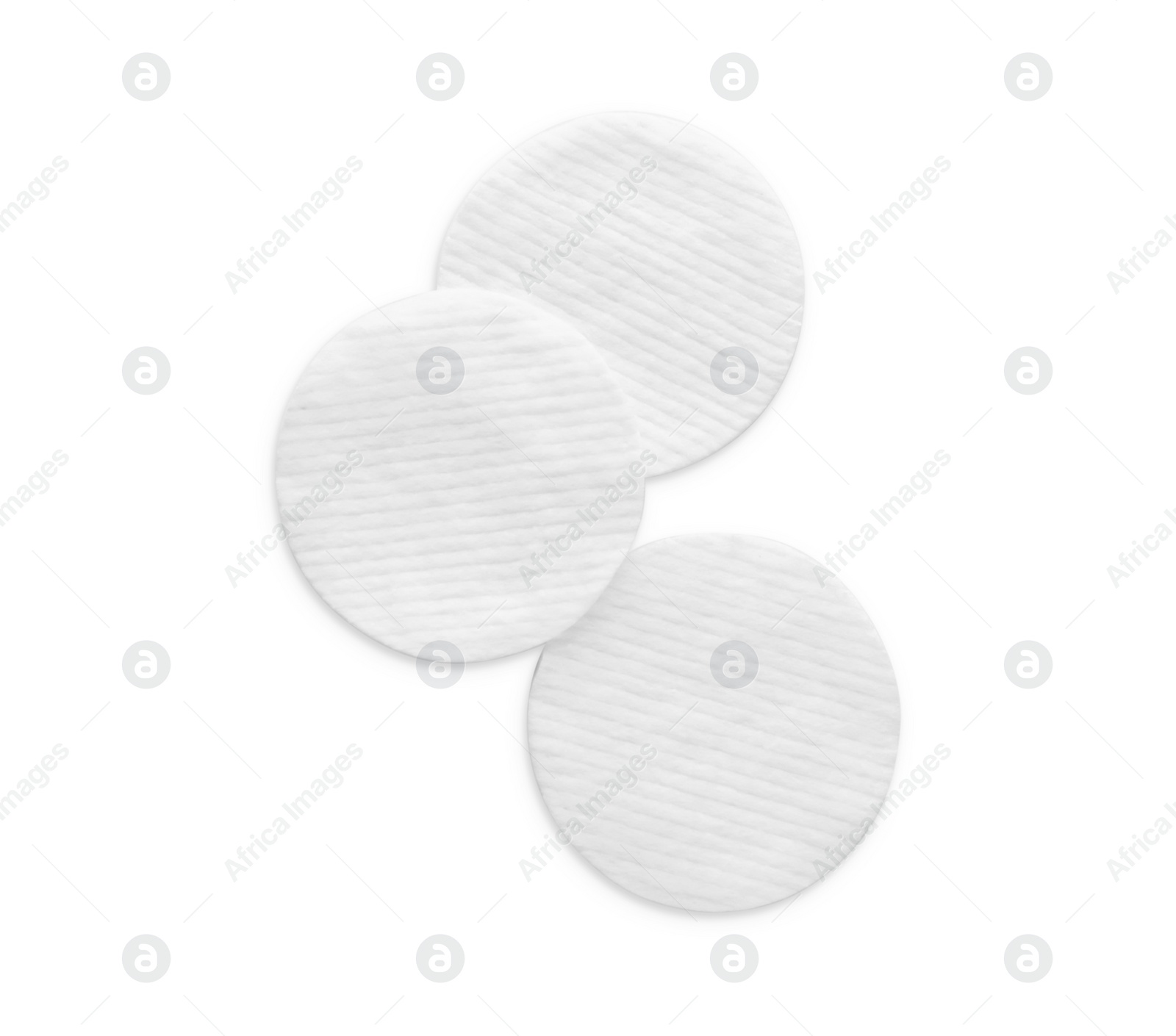 Photo of Soft clean cotton pads on white background, top view