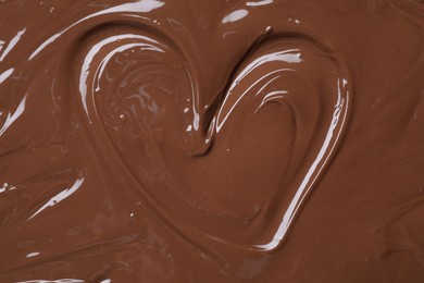 Tasty chocolate paste as background, closeup view