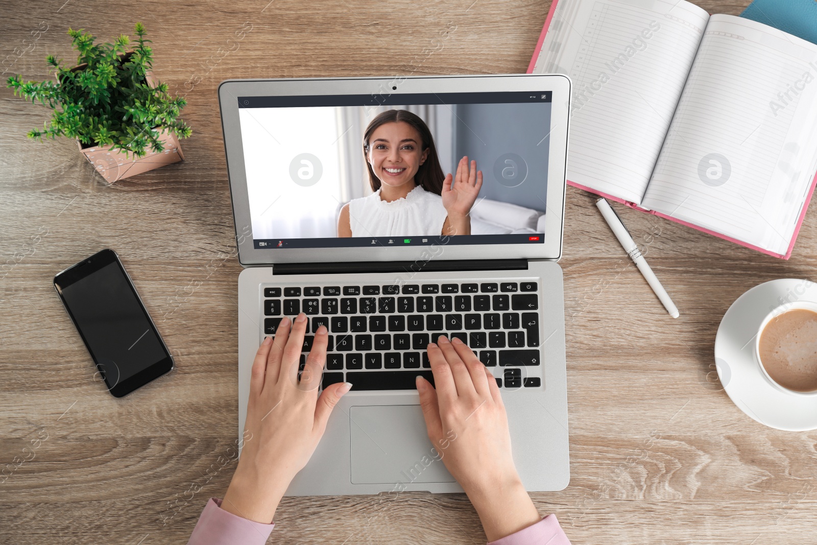 Image of Human resources manager conducting online job interview via video chat