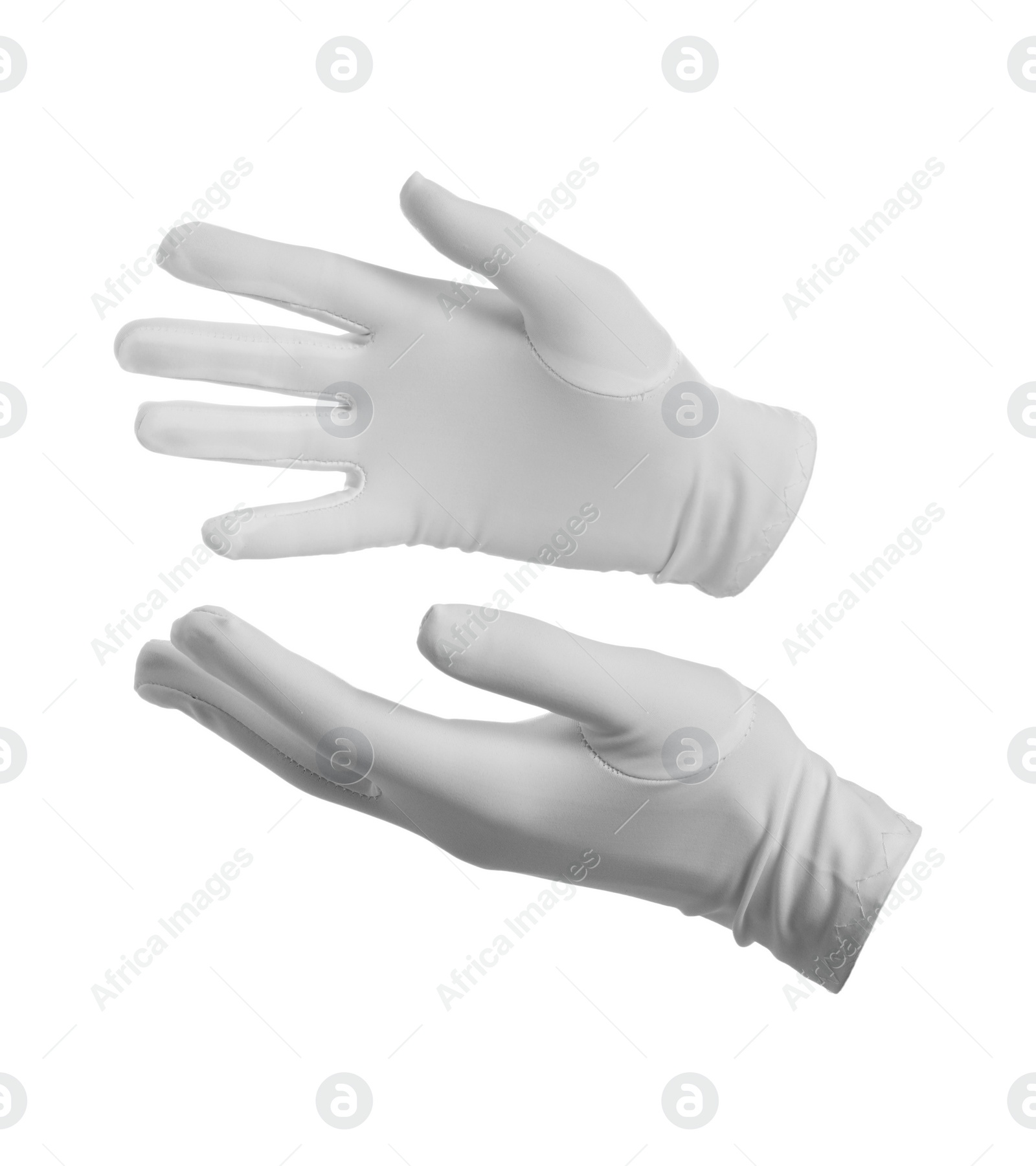 Photo of Magician holding something on white background, closeup