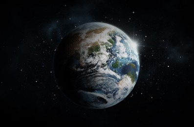 Illustration of View of Earth in open space, illustration 