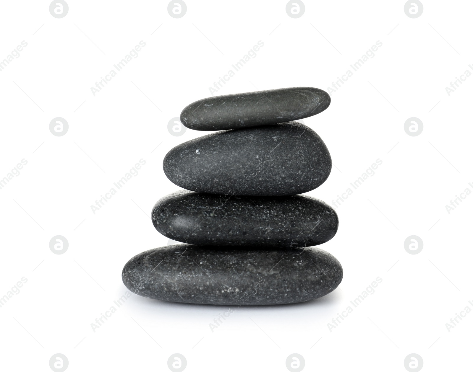 Photo of Stack of spa stones on white background