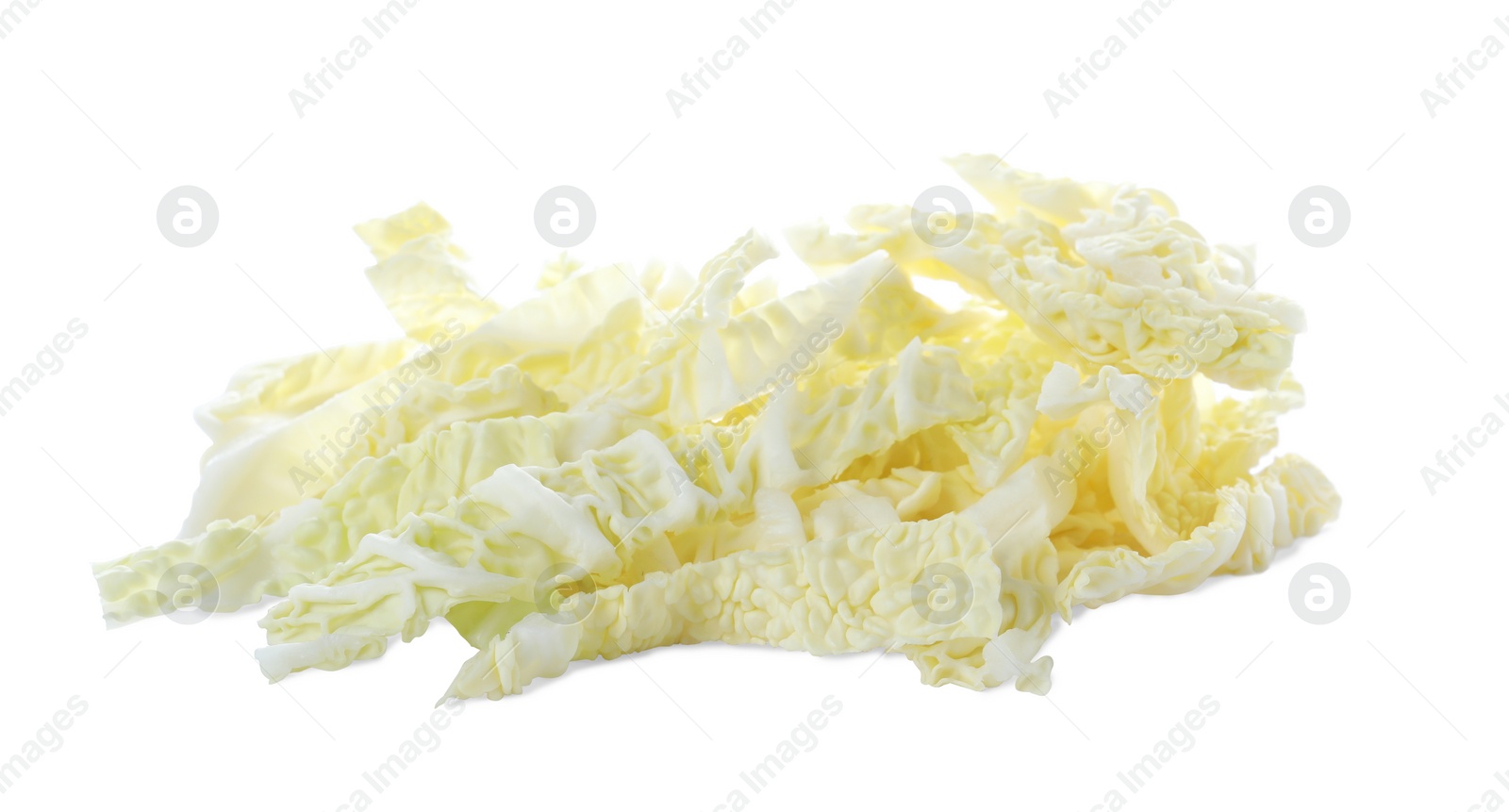 Photo of Chopped fresh ripe cabbage isolated on white