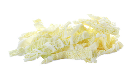 Chopped fresh ripe cabbage isolated on white